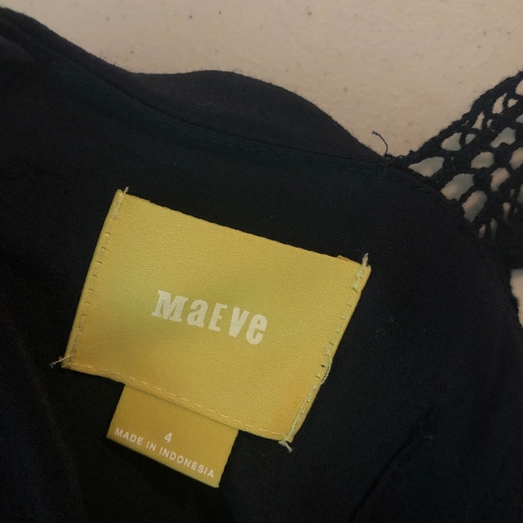 Maeve Tisana Navy Blue Crochet Strap Dress Tiered - Picture 3 of 7